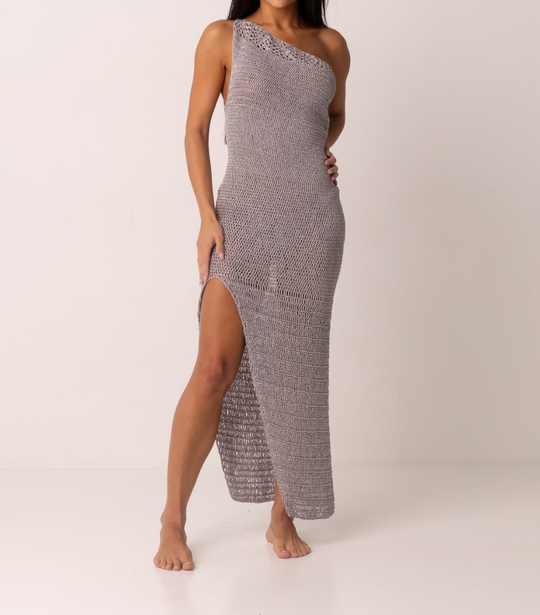Vestido longo Prateado San Andres