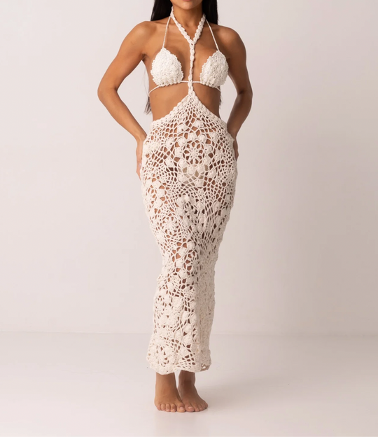 Saia longa San Andres Mosaico - Off white